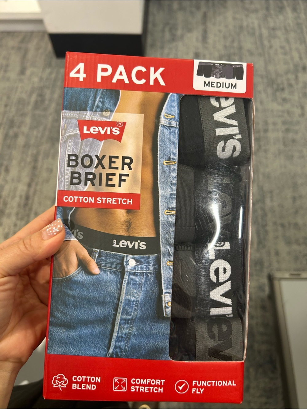 Levi's Men's cotton blend Boxer Briefs - 4 Pack